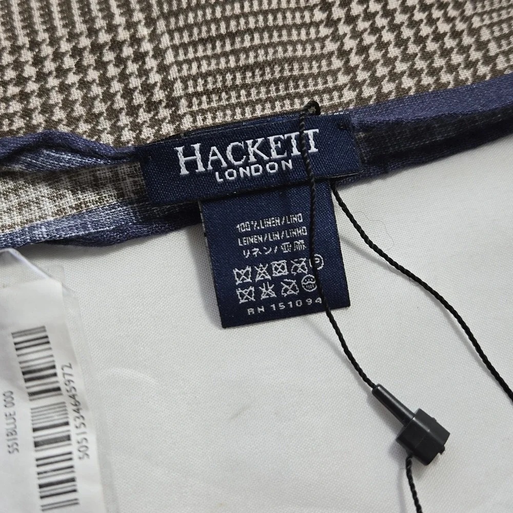 Hackett London Pocket Square Lot Of 3 Scarf 100% Linen Made in Italy NWT
